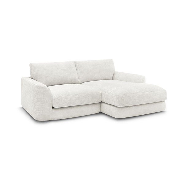 Bijela kutna garnitura od šenila (s desnim kutom/s ležaljkom) Leonore – Bobochic Paris