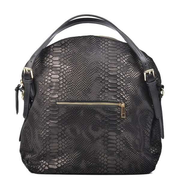 Crna kožna torbica Carla Ferreri Hobo-image-4