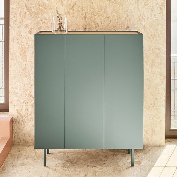 Zelena visoka komoda u dekoru hrasta 95x120 cm Arista – Teulat-image-1