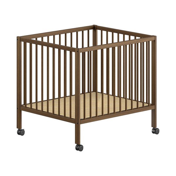 Smeđi putni krevetić od masivne bukve 95x75 cm Dino – Vipack