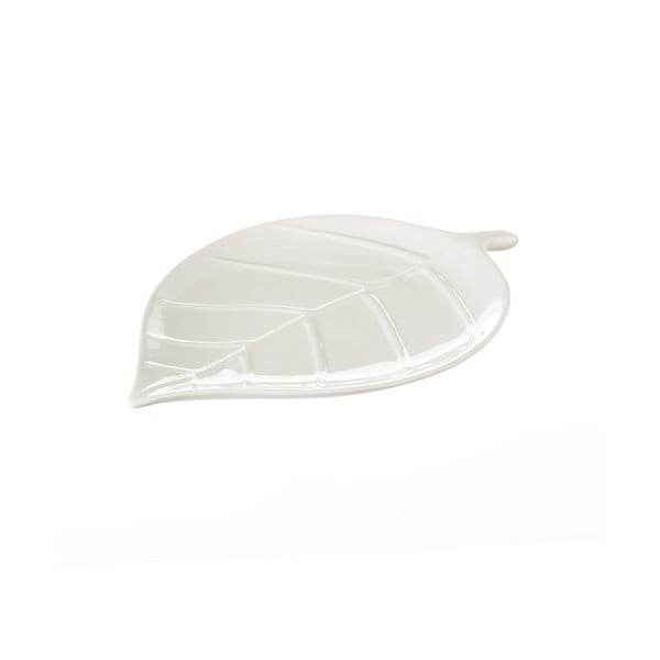 Bijeli keramički pladanj Unimasa Leaf, dužine 25 cm