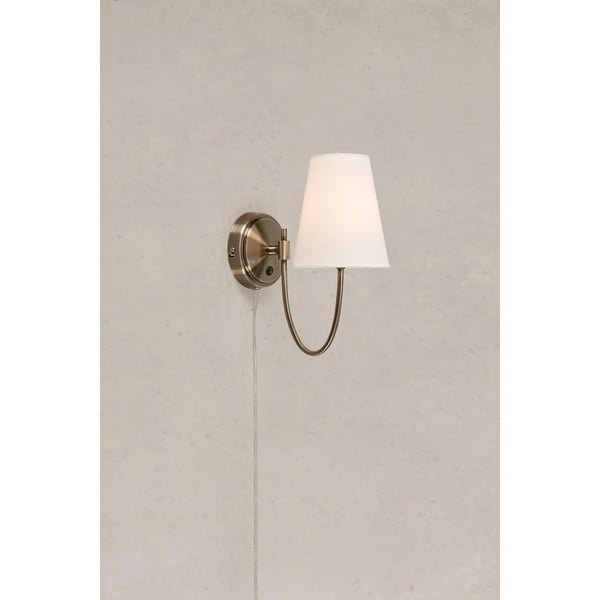 Bijela/mjedena zidna lampa s utikačem Amar – Markslöjd-image-4