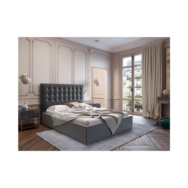 Tamno sivo baršunasto uzglavlje Windsor &amp; Co Sofas Athena, 180 x 120 cm-image-3