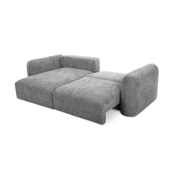 Siva sklopiva/s prostorom za pohranu kutna garnitura od šenila (s lijevim kutom/s ležaljkom) Mele – Makamii-image-2