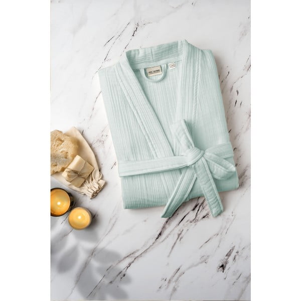 Mentol zeleni kućni ogrtač od muslina S/M Kimono – Foutastic-image-2