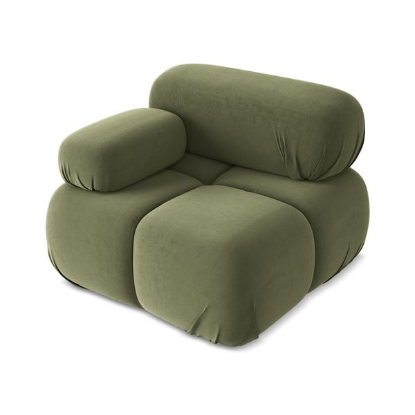 Svijetlo zelena baršunasti modularna sjedeća garnitura (s lijevim kutom) Lokua – Makamii-image-2