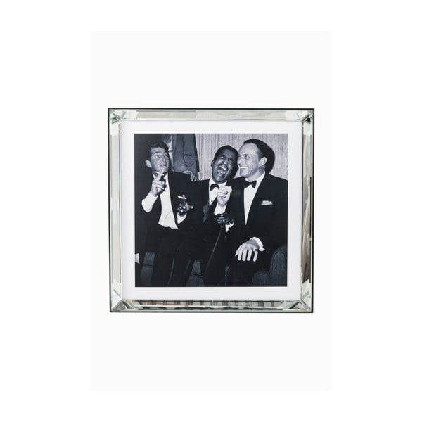 Glazirana crno-bijela slika Kare Design Rat Pack, 60 x 60 cm