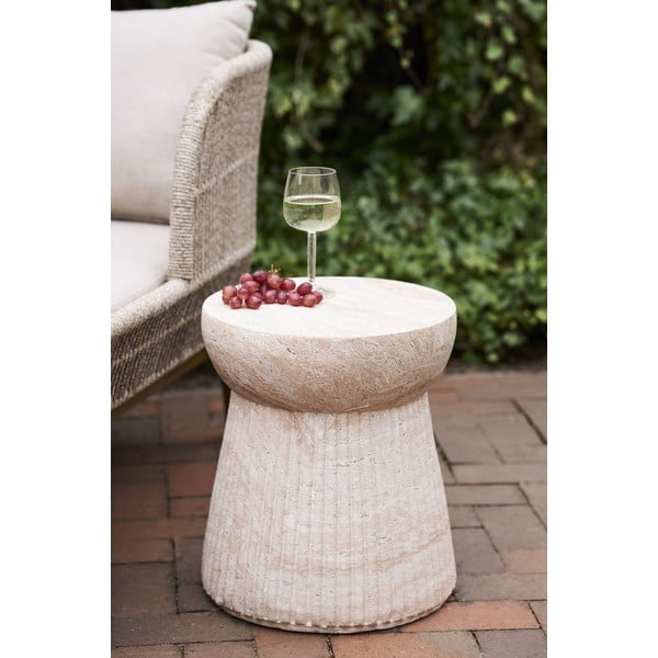 Okrugao vrtni stolić od kamenine ø 37 cm Bonn – House Nordic-image-2