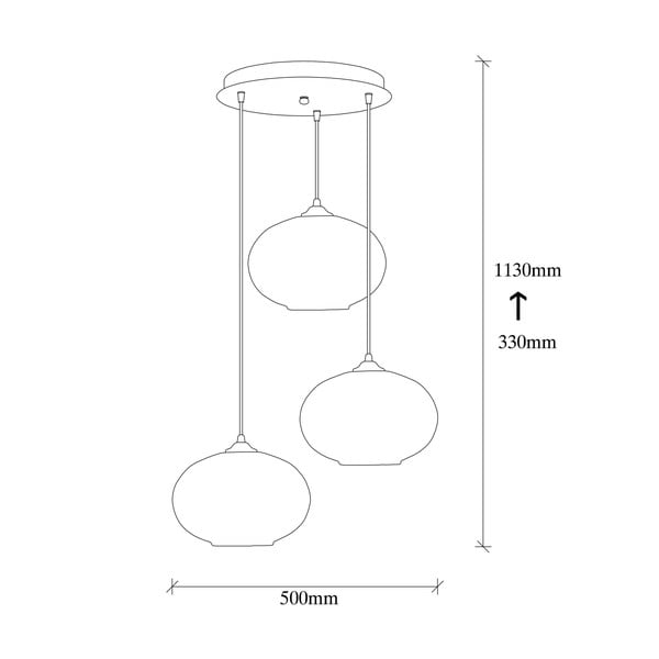 Oker žuta/crna viseća svjetiljka sa staklenim sjenilom ø 50 cm Camini – Opviq lights-image-4