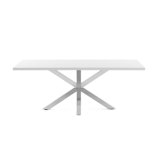 Bijeli blagovaonski stol s postoljem od nehrđajućeg čelika Kave Home Arya, 160 x 100 cm-image-3