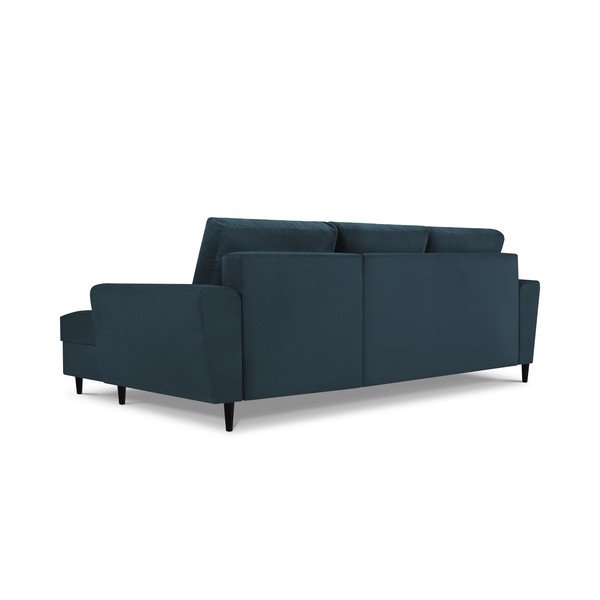 Tamnoplava kutna sofa od samta Kooko Home Jazz, desni kut-image-4