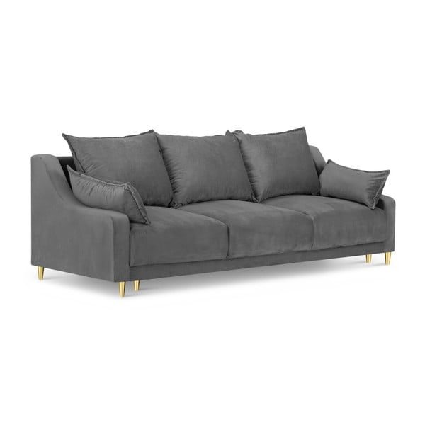 Svijetlo sivi kauč na razvlačenje s prostorom za odlaganje Mazzini Sofas Pansy, 215 cm