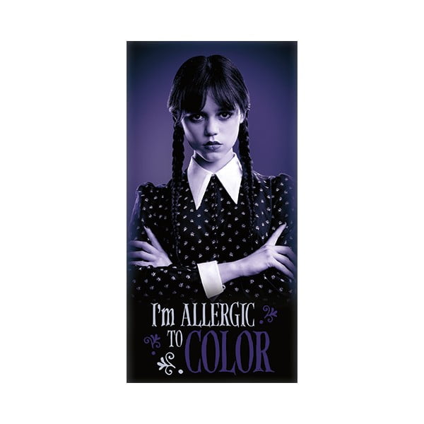 Crni/ljubičasti pamučan dječji ručnik 70x140 cm Wednesday – Jerry Fabrics