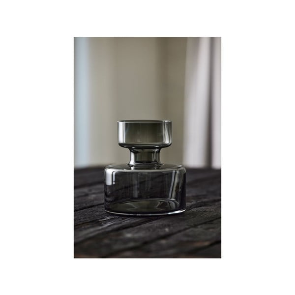 Siva staklena vaza Lyngby Glas Tubular, visina 20 cm-image-1