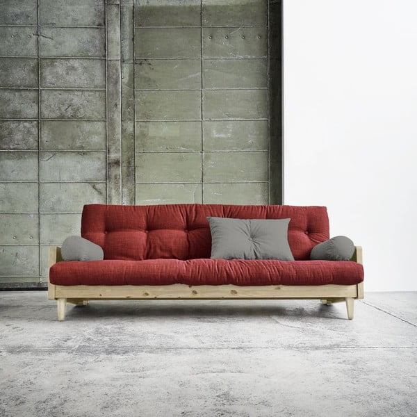 Kauč na razvlačenje Karup India Natural / Passion Red / Granite Grey-image-1