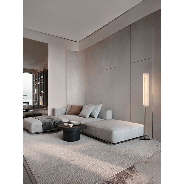 Krem/mjedena LED stojeća svjetiljka u mramornom dekoru (visina 160 cm) Aider – Nova Luce-image-1