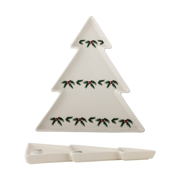 Krem tanjur s božićnim motivom za serviranje od kamenine Berry – Bloomingville-image-3