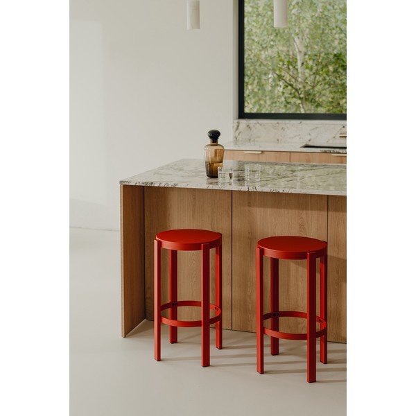 Crvena željezna barska stolica (visine sjedala 65 cm) Doon – noo.ma-image-3