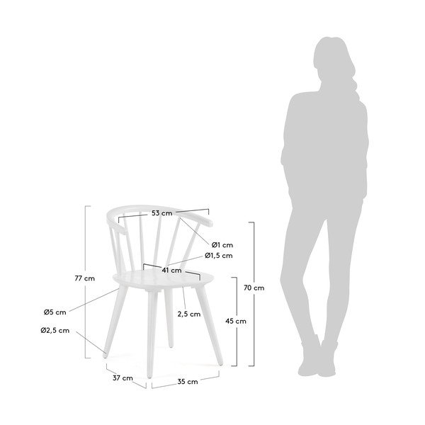Set od 2 bijele stolice za blagovanje La Forma Krise-image-2