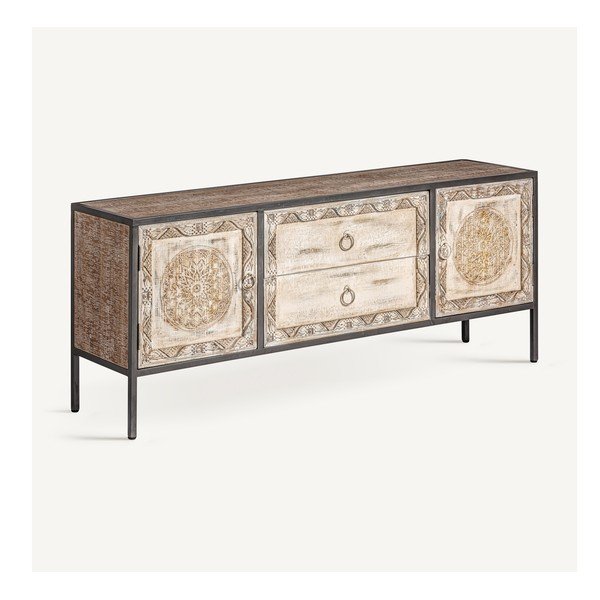 TV komoda od masivne jele u prirodnoj boji 135x55 cm Jaipur – Burkina-image-2