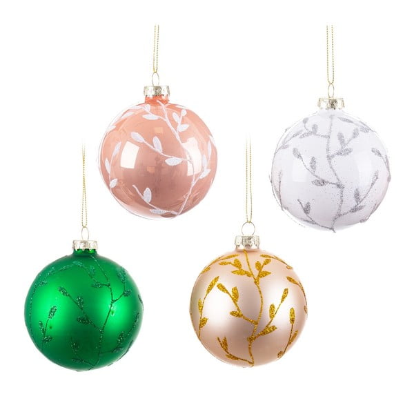 Stakleni ukrasi za božićno drvce u setu 12 kom – Casa Selección