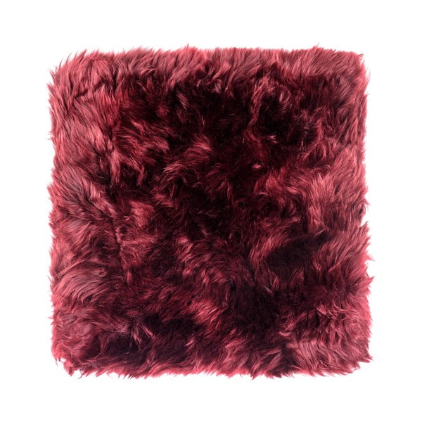 Crveni jastuk od ovčjeg krzna za blagovaonski stolac Royal Dream Zealand, 40 x 40 cm