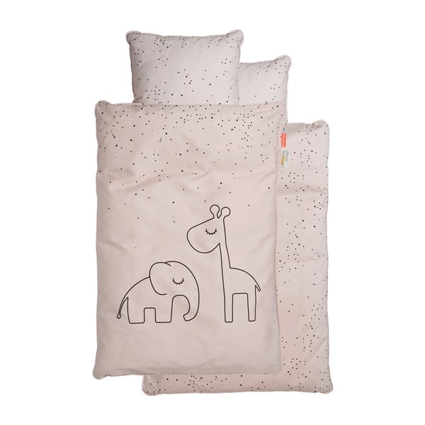 Ružičasta posteljina za bebe Done by Deer Dreamy Dots, 70 x 100 cm