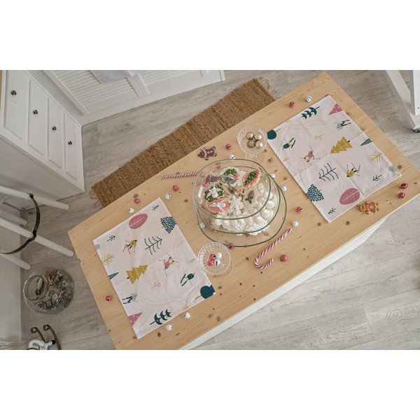 Božićni platneni stolnjak u setu od 2 kom 45x35 cm Skiing - Butter Kings-image-1