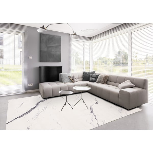 Krem vuneni tepih 133x180 cm Marble – Agnella-image-1