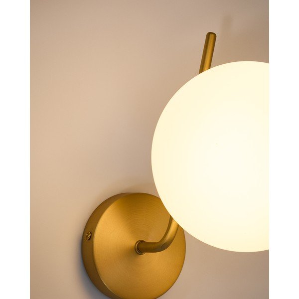 Bijela/u zlatnoj boji metalna zidna lampa ø 15 cm Brisia – Kave Home-image-2