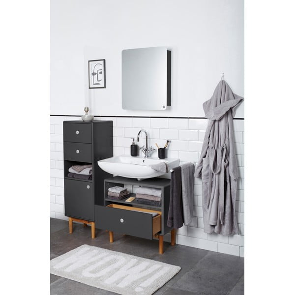 Antracitno sivi visok/zidni kupaonski ormarić 40x100 cm Color Bath – Tom Tailor-image-4