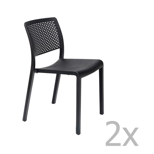 Set od 2 crne vrtne stolice Resol Trama Simple