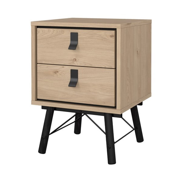 Noćni ormarić u dekoru hrasta u prirodnoj boji Ry – Tvilum-image-3