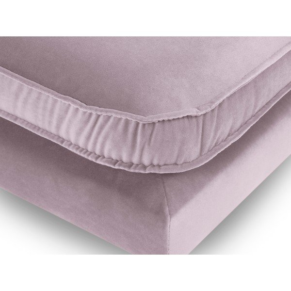 Svjetloružičasti baršunasti tabure s crnim nogama Kooko Home Lento-image-3