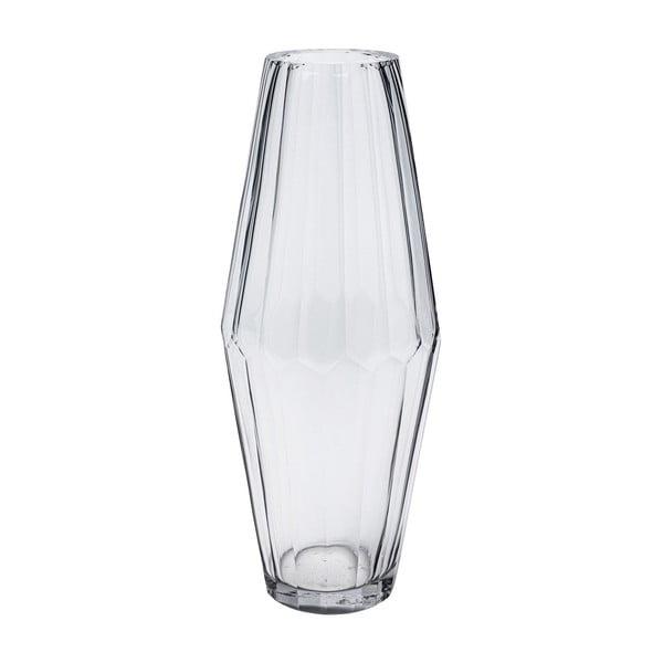 Staklena vaza Kare Design Cut Clear, visina 40 cm