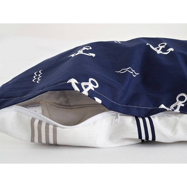 Tamno plava posteljina za krevet za jednu osobu od krepa 140x200 cm Exclusive – B.E.S.-image-4