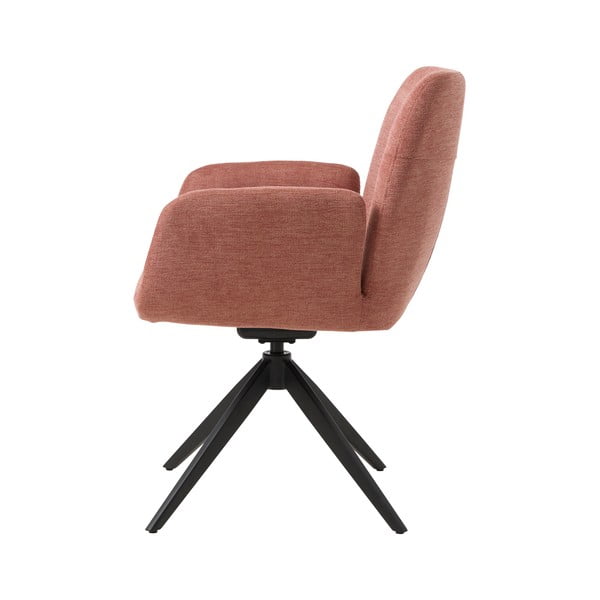 Ružičasta podstavljena blagovaonska stolica s naslonima za ruke Roxana – Unique Furniture-image-3