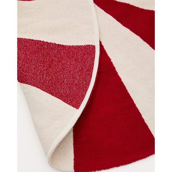 Crveni/bijeli dječji tepih od mješavine pamuka ø100 cm Wirla – Kave Home-image-4