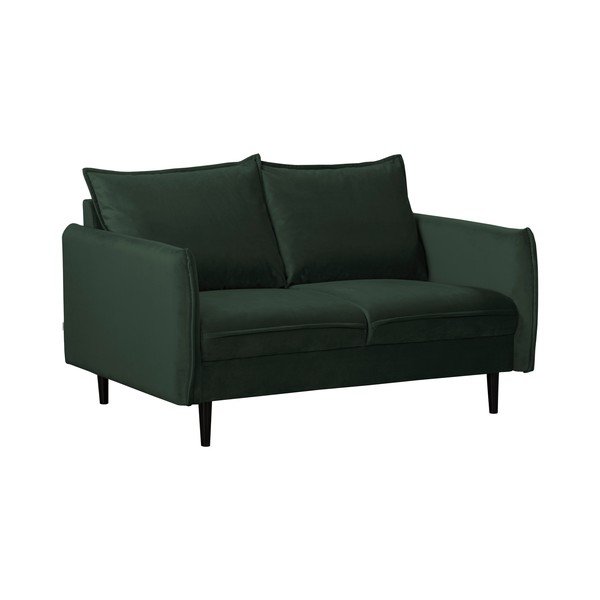 Tamno zelena baršunasta sofa 138 cm Juli – Ropez-image-1