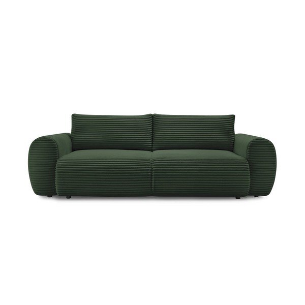 Tamno zelena sklopiva sofa od samta 257 cm Lucien – Bobochic Paris