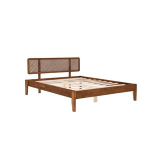 Bračni krevet od masivne smreke s podnicom 180x200 cm u prirodnoj boji/tamno smeđi Izabelya – Kalune Design