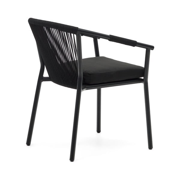 Crna metalna vrtna stolica Xelida - Kave Home-image-3