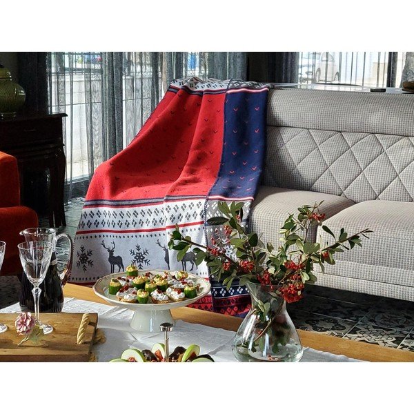 Božićni pamučni pokrivač 200x150 cm - Mila Home-image-1