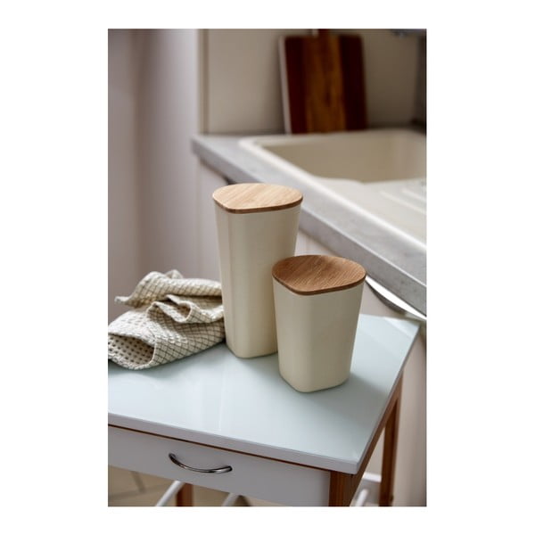 Bež kutija za pohranu s poklopcem od bambusa Wenko Derry, 750 ml-image-2