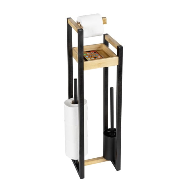 Držač za WC papir od bambusa sa četkom Braidi – Wenko-image-2