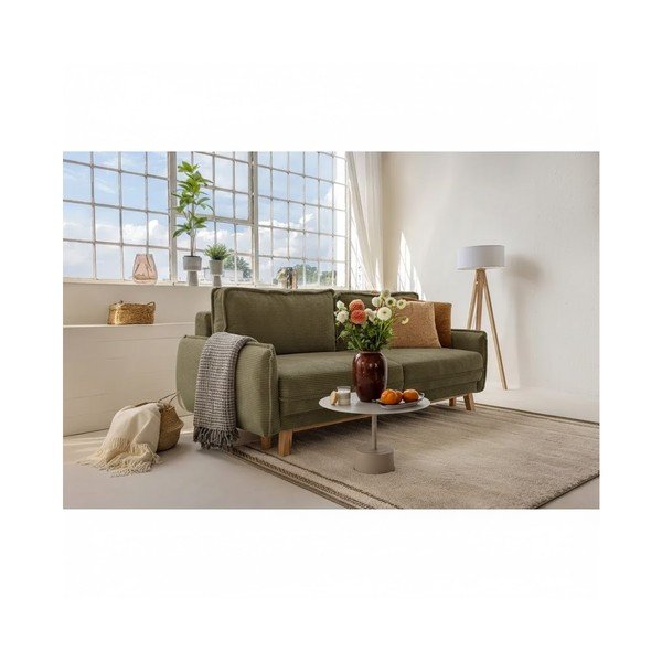 Zelena sklopiva sofa od samta 218 cm Tori – Bonami Selection-image-1