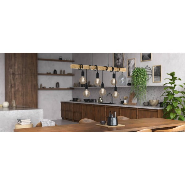 Crna/u prirodnoj boji viseća svjetiljka TOWNSHEND – EGLO-image-2