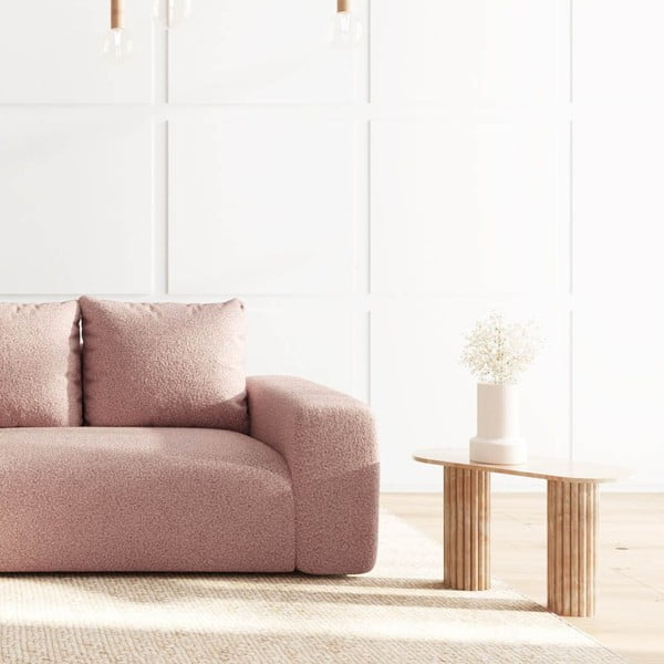 Ružičasta kutna garnitura od bouclé tkanine (s lijevim kutom/s ležaljkom) Monce – Rodier-image-4