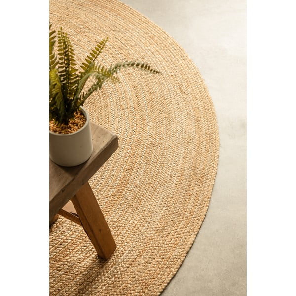 Obostrani juten okrugao tepih u prirodnoj boji ø 100 cm Braided – Hanse Home-image-4