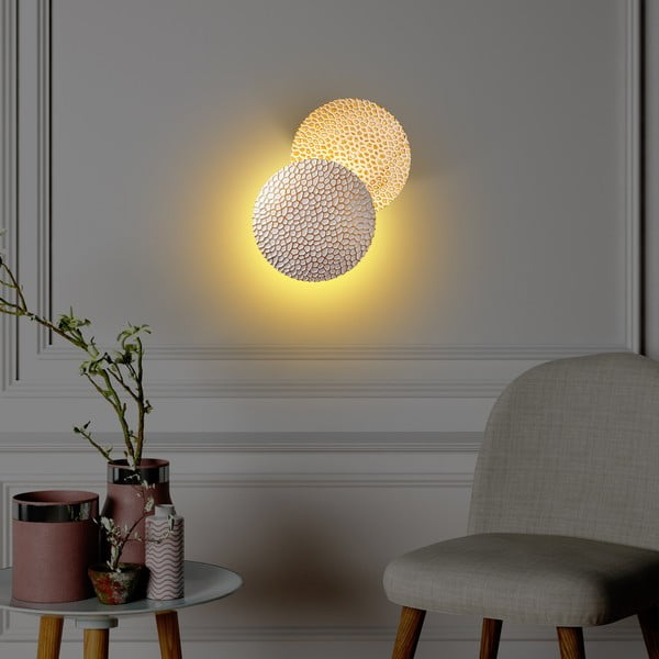 Bijela/u zlatnoj boji LED zidna lampa ø 21 cm Yosma – Opviq lights-image-1